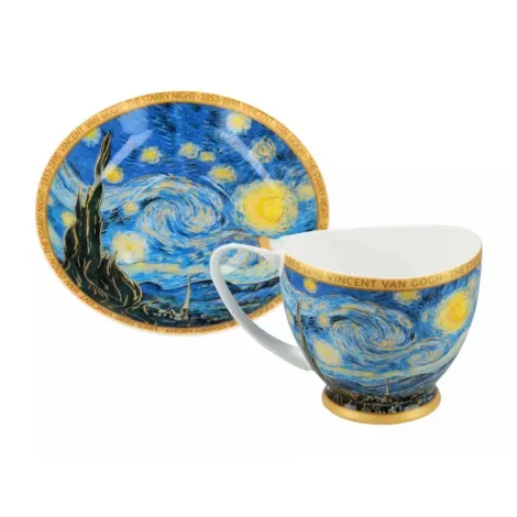 Filiżanka Big Vanessa Carmani 350ml ze spodkiem - V. van Gogh, Gwiaździsta noc - 2